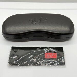 Ray-Ban Universal Small Black Hard Sunglasses Eyeglasses Case w/ Cleaning Cloth